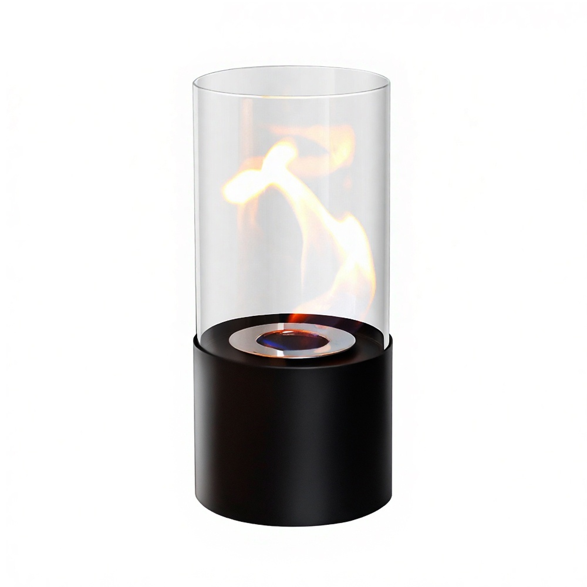 EdenDirect Tabletop Ventless Bioethanol Fireplace — 5in., Black, Stainless Steel Burner Cup, Portable, Model# NTE06910